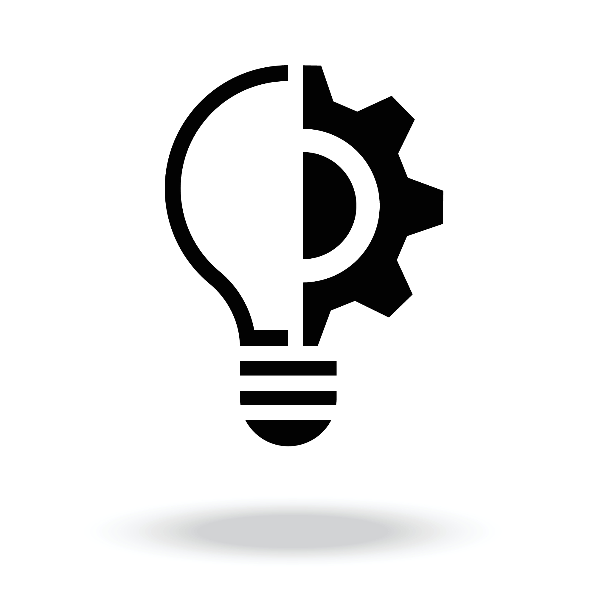 logo image: half a light bulb half a gear logo